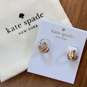 Kate Spade White Wrap It Up Huggie Hoops